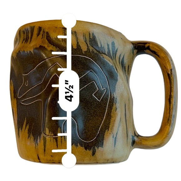 MARA STONEWARE COLLECTION - 20 Oz Rock Art Native Bear Coffee Cup Mug HAND MADE! - Picture 7 of 7